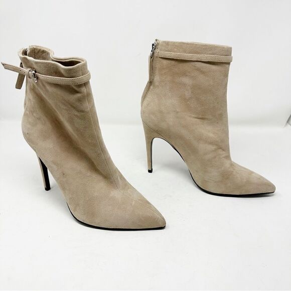 Reiss Ashton Suede Pointed Toe Buckle Stiletto Heeled Boots 39 - Picture 1 of 11